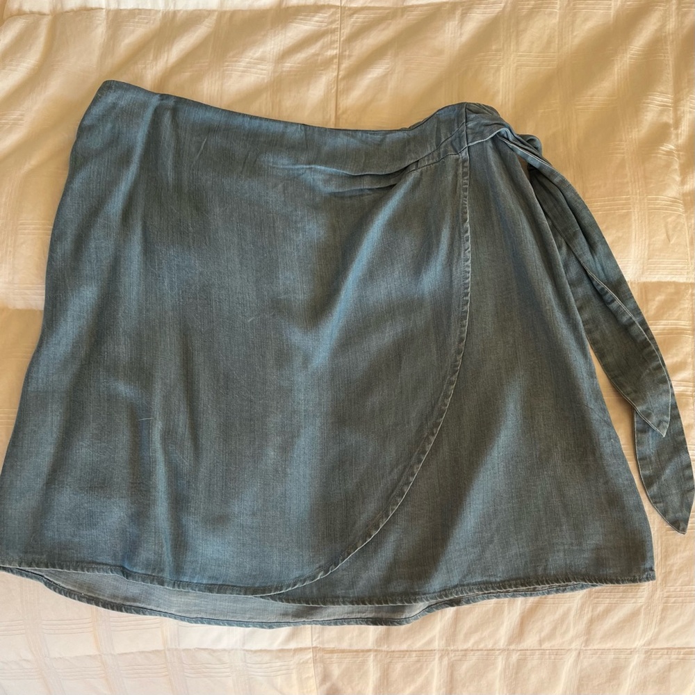 LOFT Denim Wrap Skirt